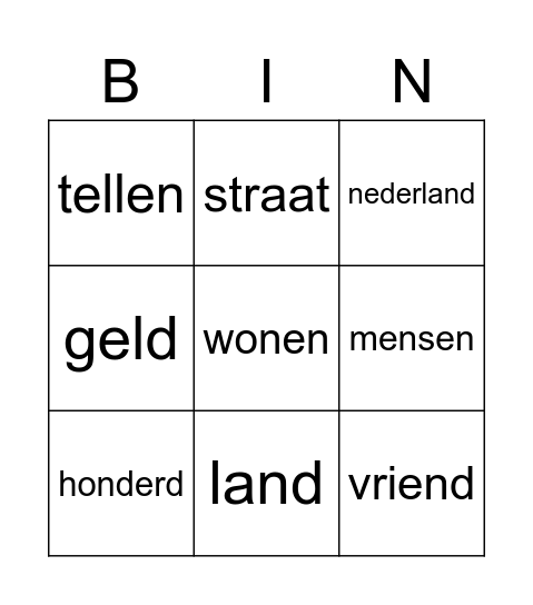 engels Bingo Card