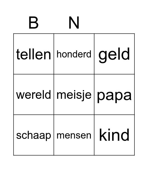 engels Bingo Card