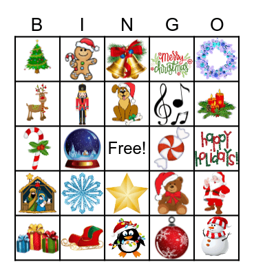 Holiday Lights Bingo Card