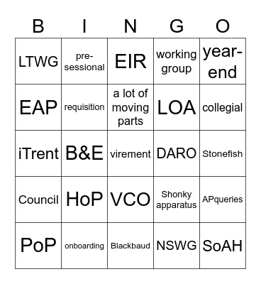 #2 Lingo Bingo Card
