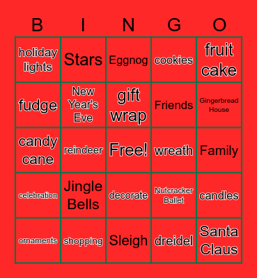 Holiday Party Bingo! Bingo Card