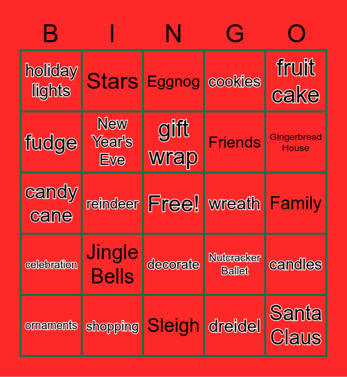 Holiday Party Bingo! Bingo Card