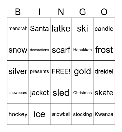 CAE - WINTER BINGO Card