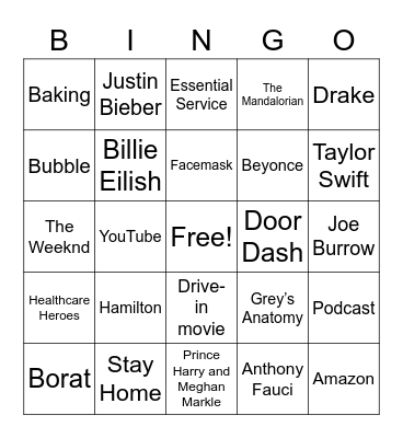 2020 Bingo Card