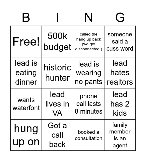 C A L L - N I G H T Bingo Card