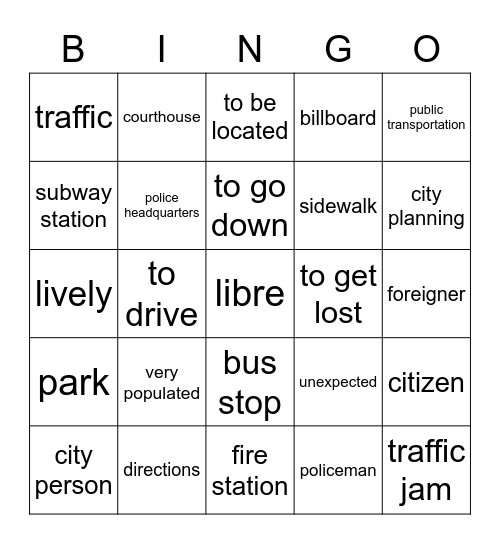 Leçon 2 Pour commencer Bingo Card