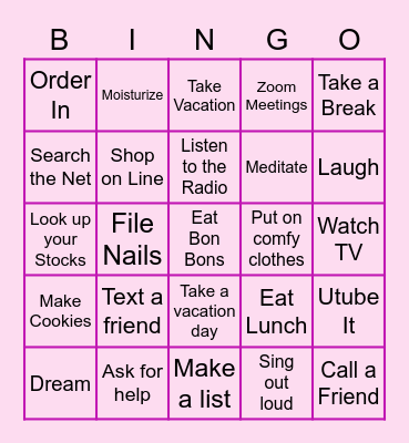 Admin Test Bingo Card