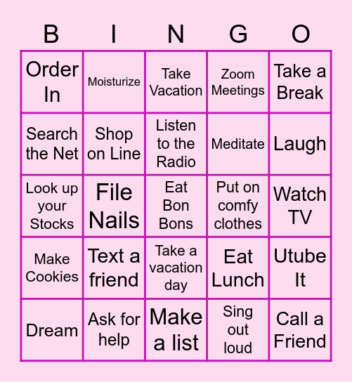 Admin Test Bingo Card