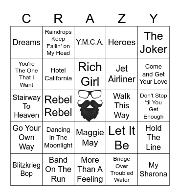 70'S | RD 1 | Top Hits Bingo Card