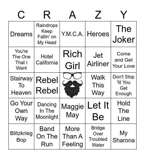 70'S | RD 1 | Top Hits Bingo Card