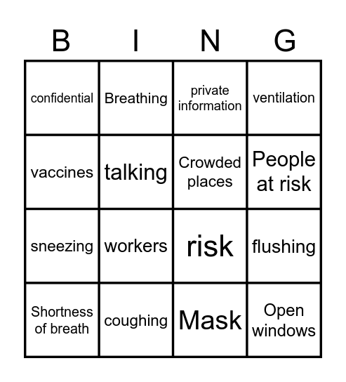 COVID-19 and Safe Disinfecting for Janitors Bingo Card