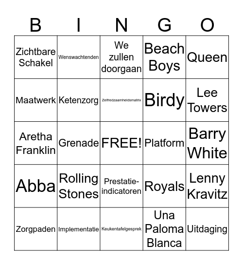 Humanitas Bingo Card