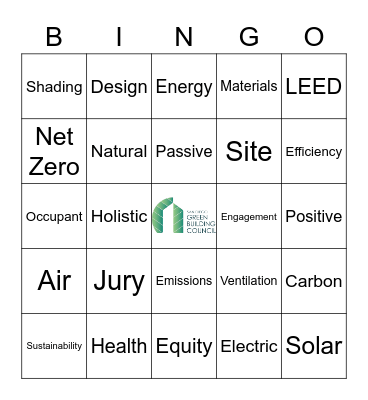 Sustainability Awards Bingo Card