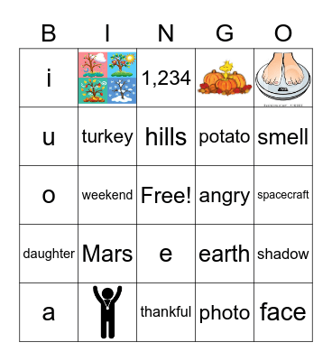 Phonics Review Bingo Card