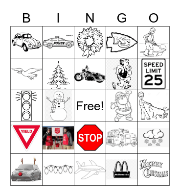 Winter CAR Bingo Card