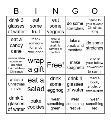 ICM Christmas Bingo Card