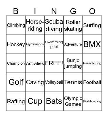 SPORTS AND EVENTS Bingo Card