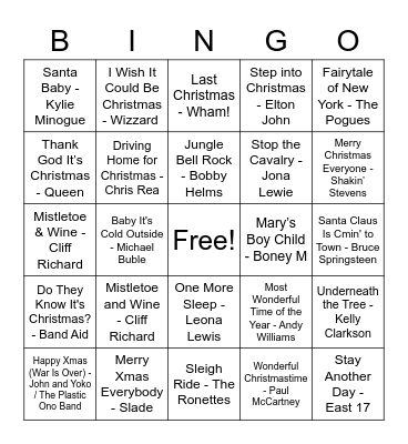 Christmas Bingo Card