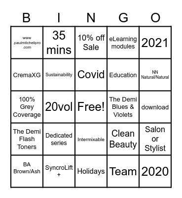 Sales Team Bingo 12-17 Bingo Card