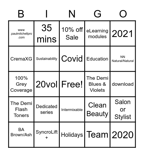 Sales Team Bingo 12-17 Bingo Card