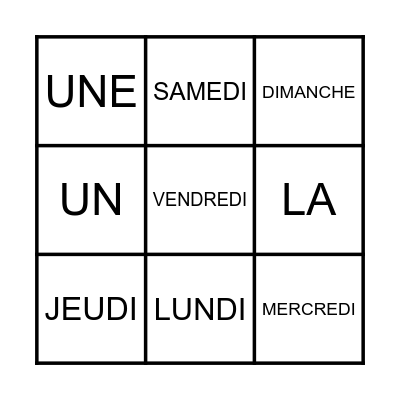 Loto des mots outils Bingo Card