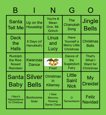 HOLIDAY MUSIC Bingo Card