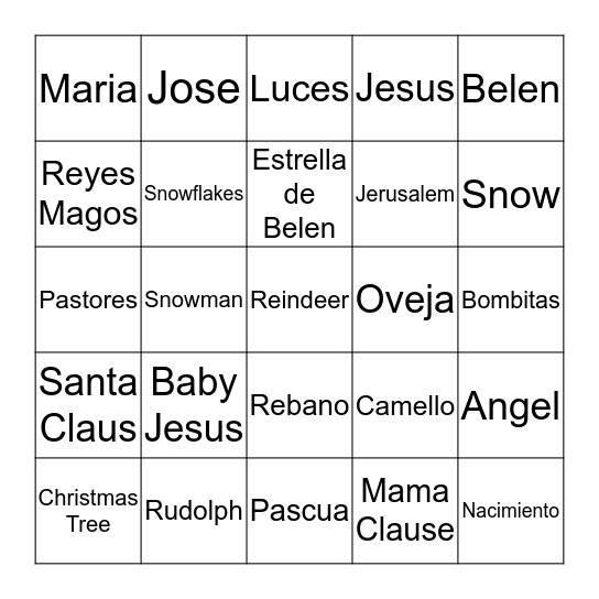 Merry Christmas!!! Bingo Card