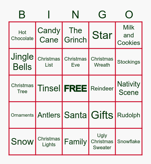 Christmas BINGO Card