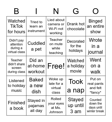 2020/Holiday Bingo Card