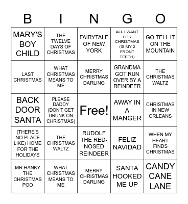 HOLIDAY MUSIC Bingo Card
