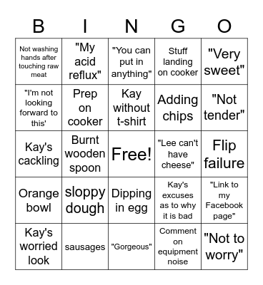 Kay's Cooking #3 Bingo Card