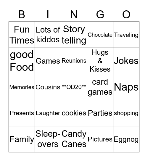 Christiansen Bingo Card