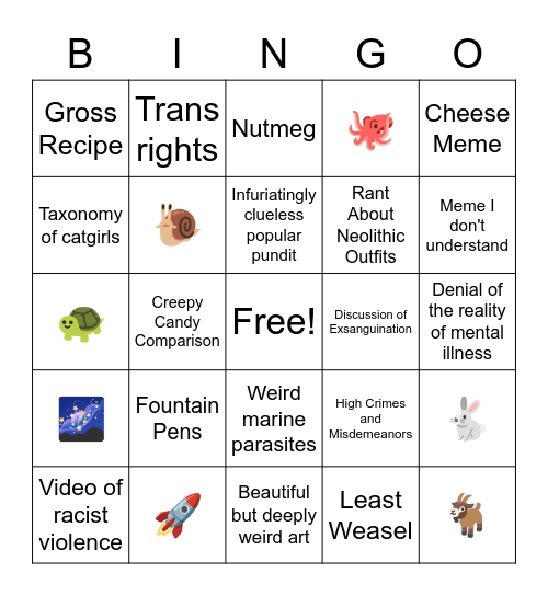 Twitter Bingo Card