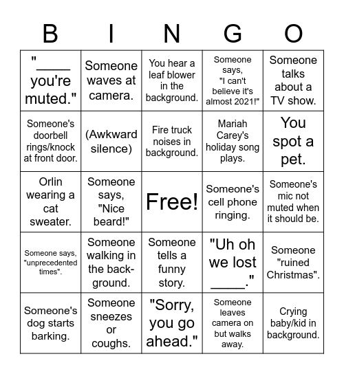 Wholesale Holiday Bingo Card