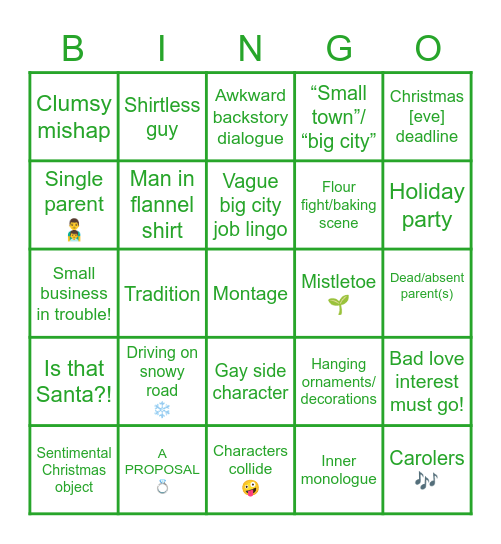 Happy Holidays Bingo Card