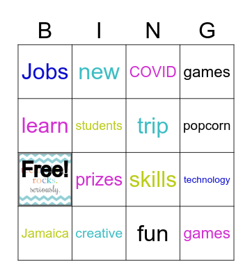 Technology Club Bingo Card