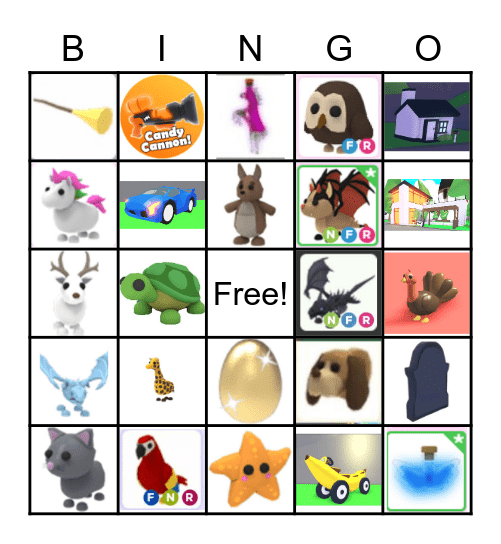 Adopt Me BINGO! Bingo Card