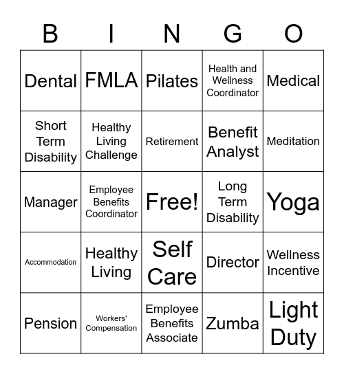 Employee Benefits Team Bingo Card