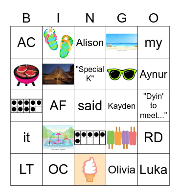 June Bingo Card