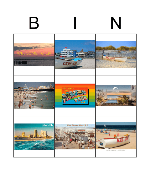 New Jersey's Beaches Bingo Card