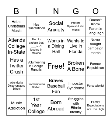 Spooky Bingo Card