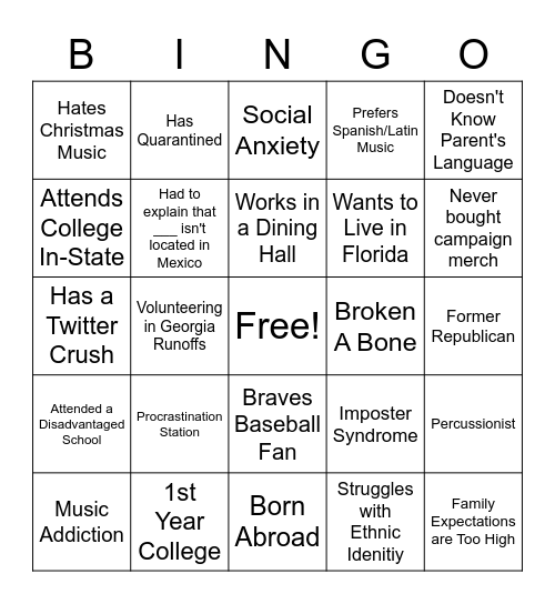 Spooky Bingo Card