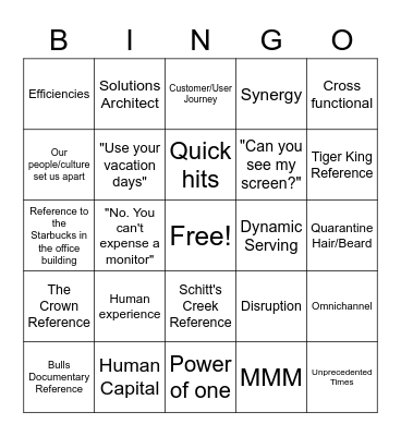 2020 Agencywide Bingo Card