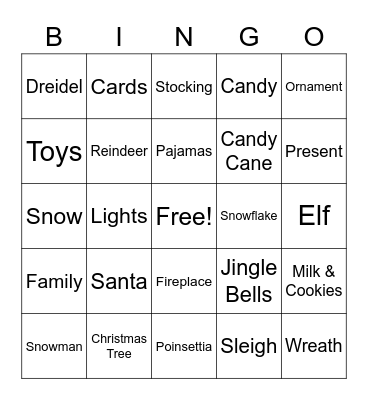 Holiday Bingo Card