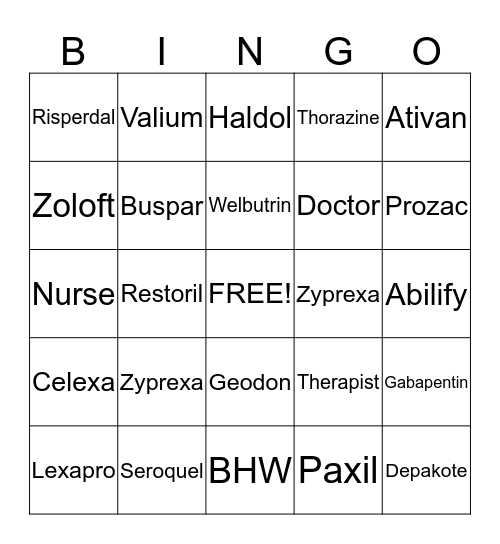 Community Hospital  Bingo Card