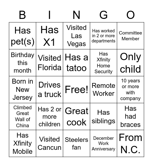 Name a Co-Worker? Bingo Card