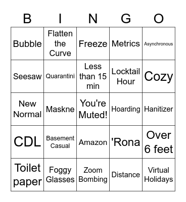 Bubble Bingo Card