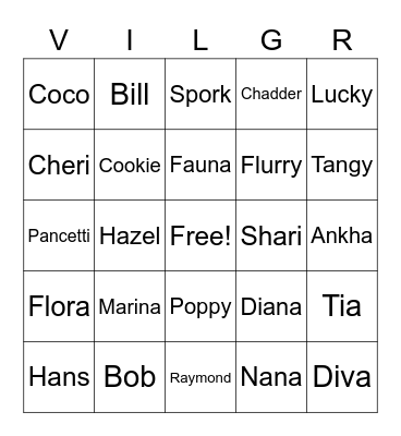 ANIMAL CROSSING BINGOOOO Bingo Card