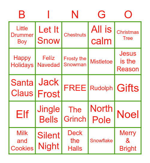 Christmas Bingo Card