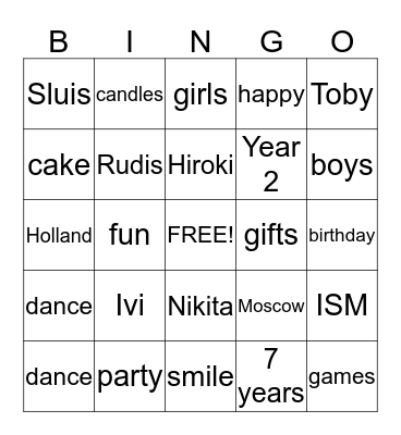 IVI Bingo Card